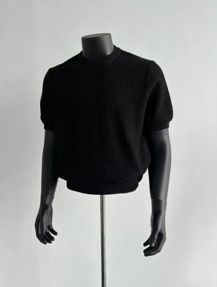 Pull en tricot à manches courtes pour hommes