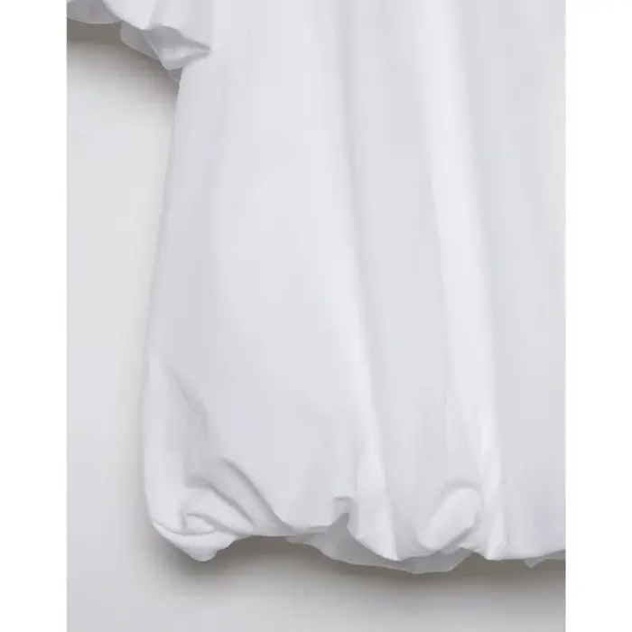 Chemisier ballon pour femme Nouvelle collection Printemps-Été 2026 – Blouse simple à col en V et manches courtes