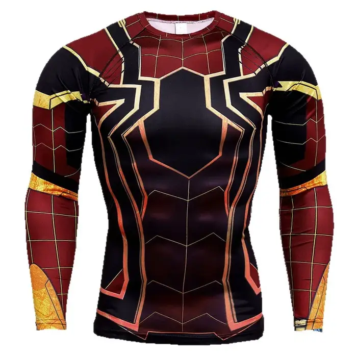 T-shirt à manches longues imprimé numérique 3D super-héros
