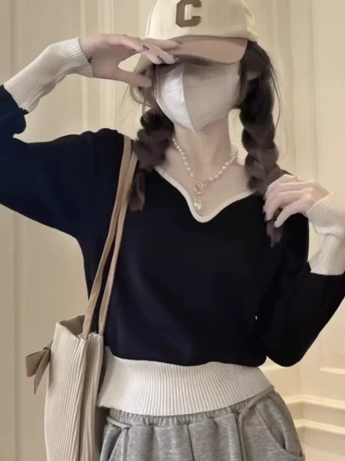 Pull à col en v pour femmes