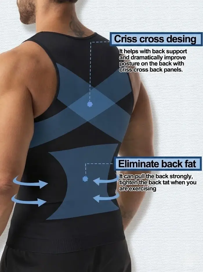 Débardeur de compression amincissant pour homme – Sous-vêtement sculptant pour le contrôle du ventre