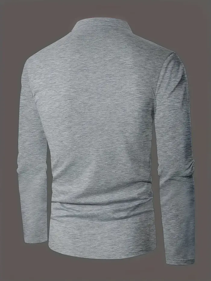 Un polo élégant à col rond pour hommes, uni épissé, adapté à porter à la maison en été, automne et h