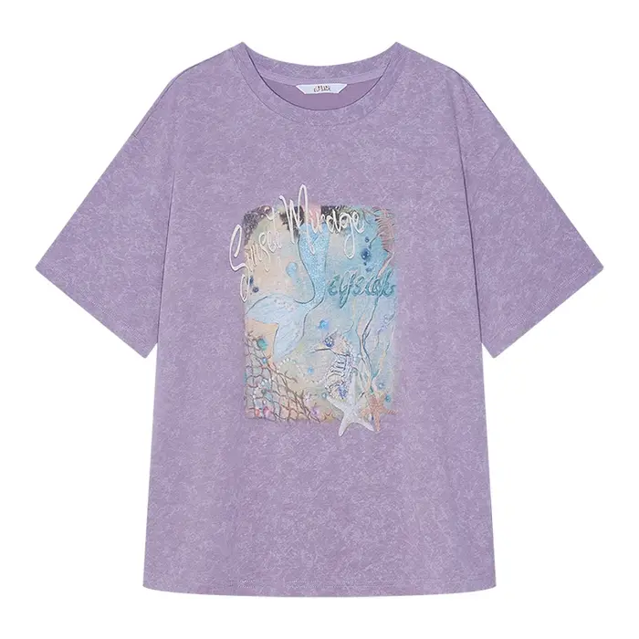 ELFSACK T-shirt surdimensionné à imprimé sirène pour femme