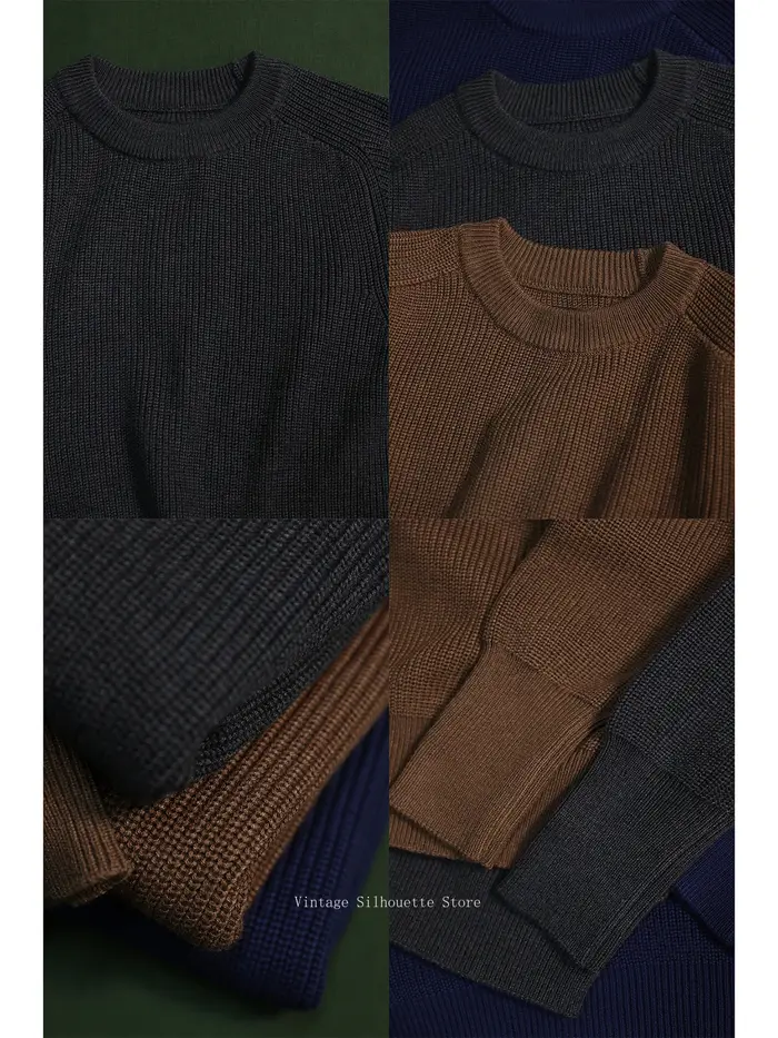 Pull classique à manches Raglan et col rond pour homme
