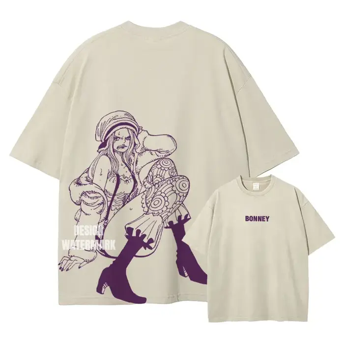 Bandai Anime O-One P-Piece T-shirts Vintage lavé Bonney t-shirt Manga Streetwear Bartholemew Kuma hauts