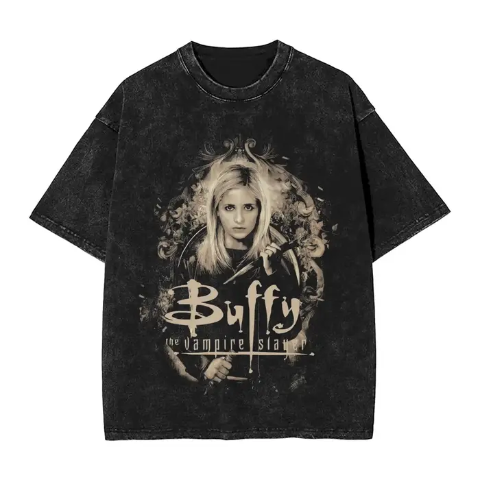 T-shirt imprimé graphique Buffy The Vampires Slayers, style Harajuku, pour hommes et femmes, vêtemen
