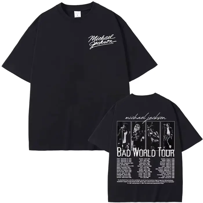 T-shirt King of Pop Michael Jackson Bad World Tour pour hommes et femmes