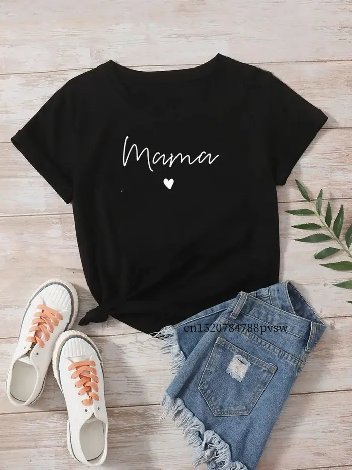T-shirt assortis pour mère et fille, vêtements pour maman et bébé