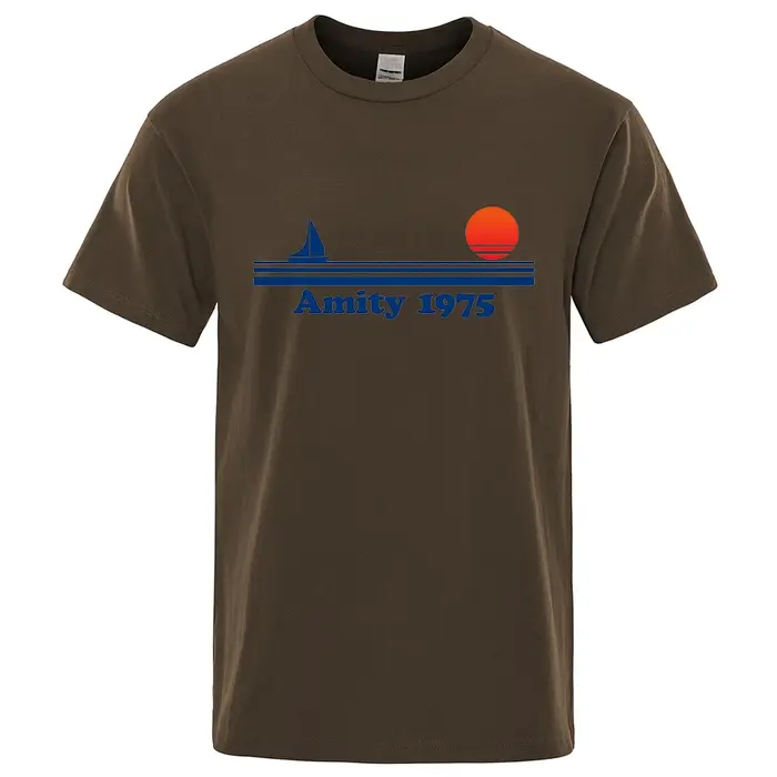 Amity 1975-Mâchoires rétro impression t-shirt hommes créativité Sweat vêtements mode t-shirt vêtemen