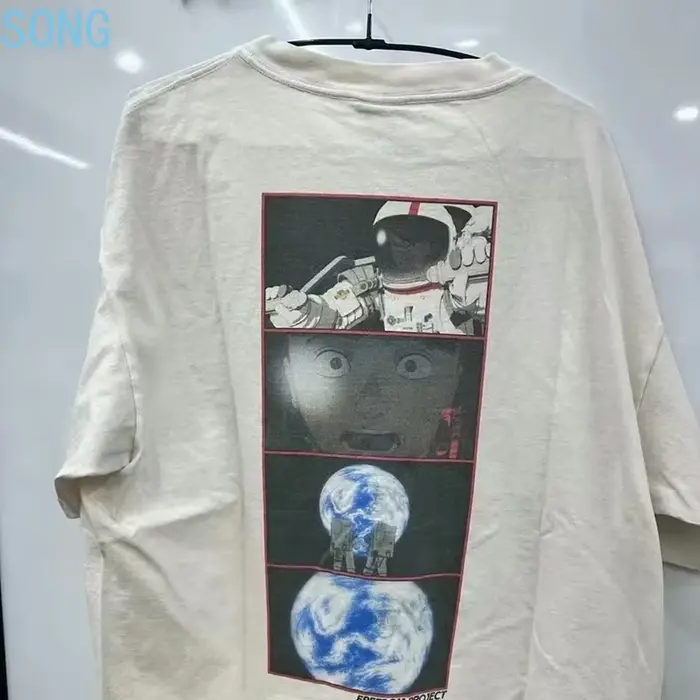 T-shirts amples et oversize Saint 2025 à manches courtes, style rétro, nouveau, noir et blanc, col rond, en coton imprimé, pour hommes et femmes 2026