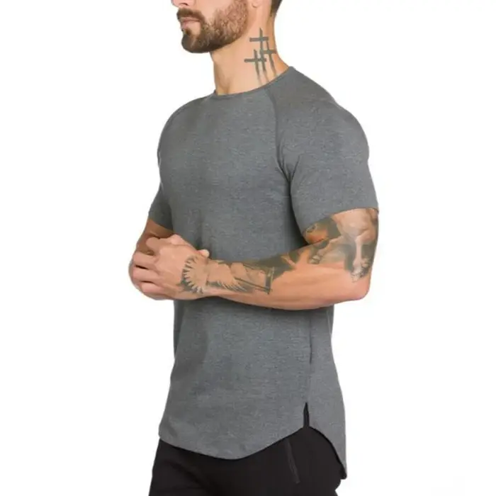 Vêtements de sport vierges Fitness T-shirt hommes mode étendre Hip Hop été à manches courtes