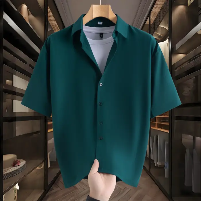 Chemise d'affaires décontractée sans repassage pour hommes