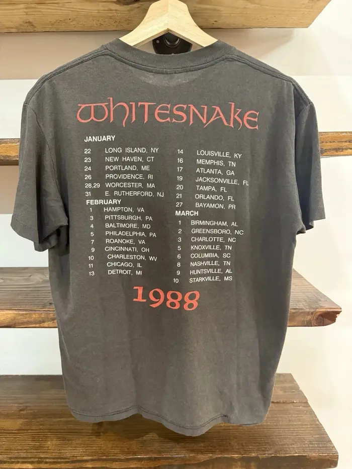T-shirt rétro double face « White Snake Tour » 1988