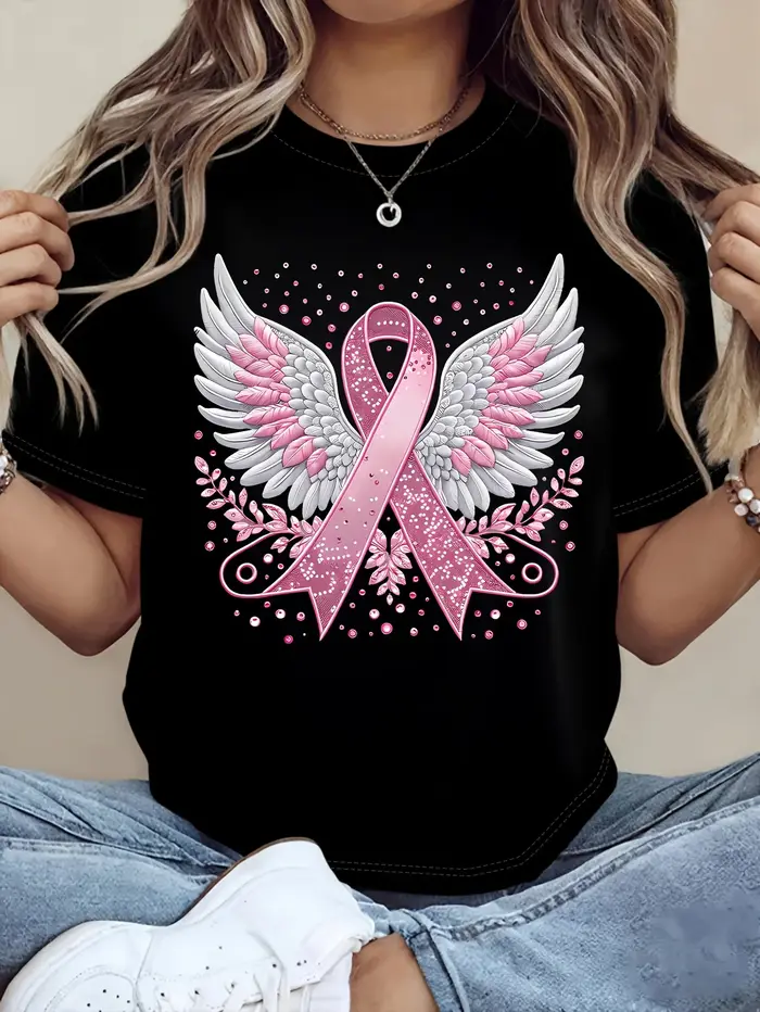 T-shirt à manches courtes et col rond pour femme