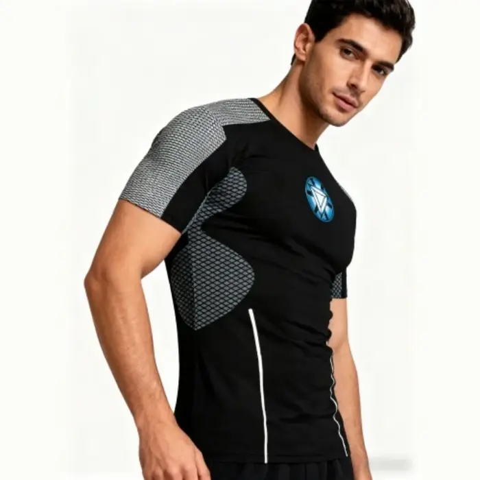 T-shirt de compression Iron Man Arc Reactor pour homme