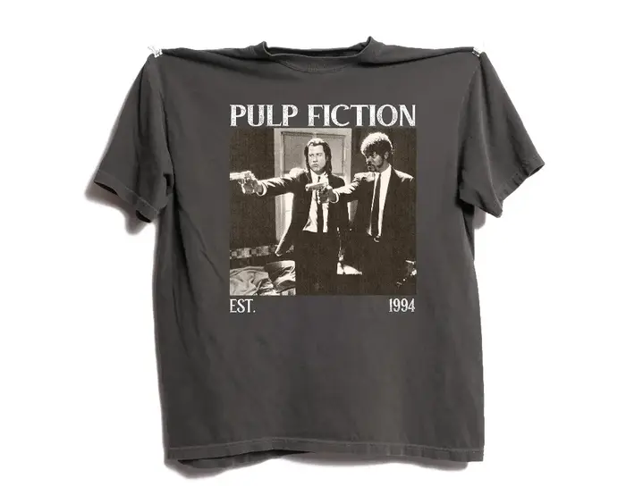 T-shirt à motif imprimé style été de la série de films Quentin Tarantino, T-shirt du film Pulp Ficti