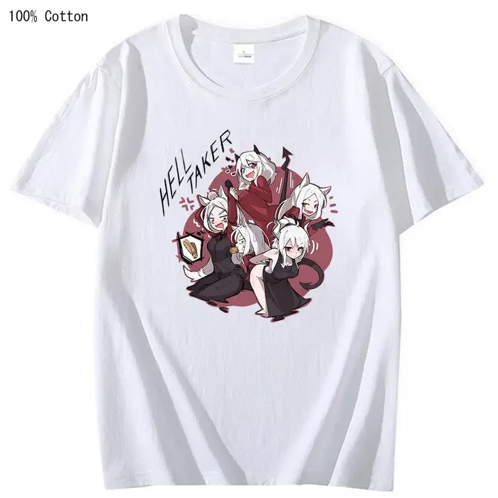 Helltaker-T-shirt à Manches Courtes pour Homme et Femme, 100% Coton, Décontracté, Doux, à la Mode, M