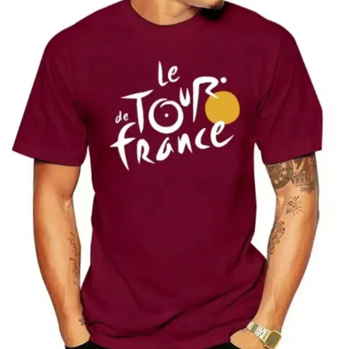 Vente chaude nouveau Tour de France hommes lettre imprimée confortable et respirant col rond T-shirt extérieur haut décontracté