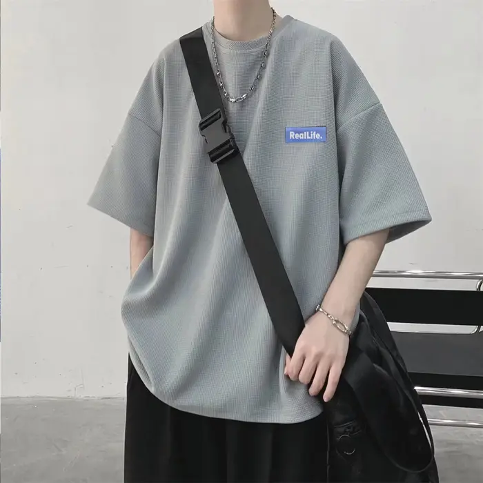 T-shirt en polyester uni pour hommes, T-shirt basique, T-shirt décontracté, Économie courts unisexes