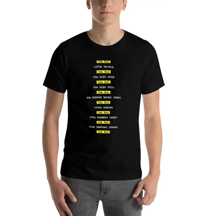 Hyrox T-Shirt Fitness T-Shirt homme décontracté chemise course homme t