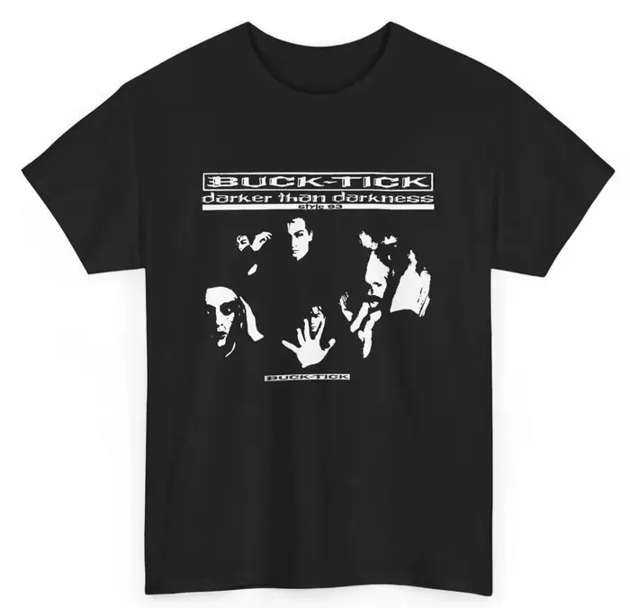 T-shirt de la tournée Buck-Tick Darker Than Darkness 1993 ; T-shirt surdimensionné en pur coton pour