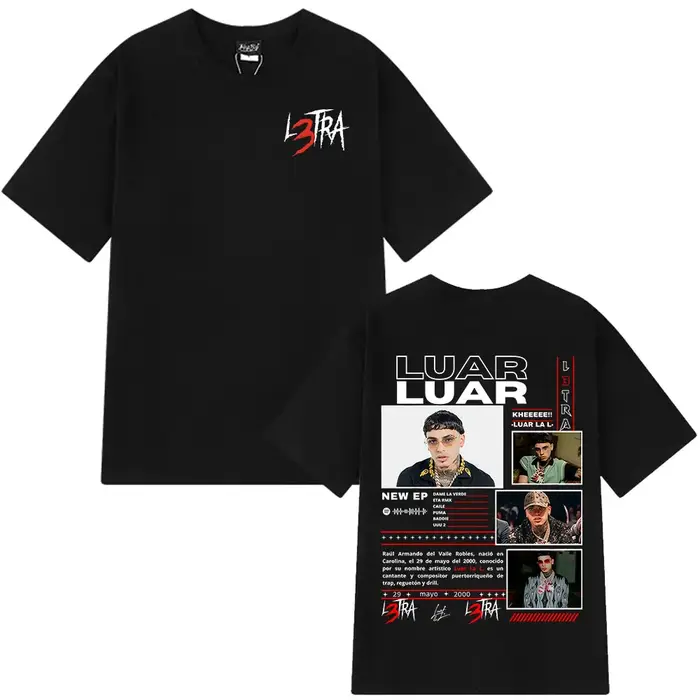 Rappeur Lune La L 2025 Album L3TRA T-shirts hommes femmes Hip Hop mode manches courtes