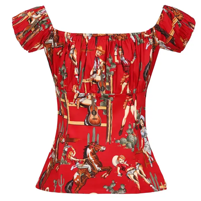 SISHION 2026 T-shirts vintage en coton imprimé pour femmes années 50 60 WS0004 Rockabilly Col en V C