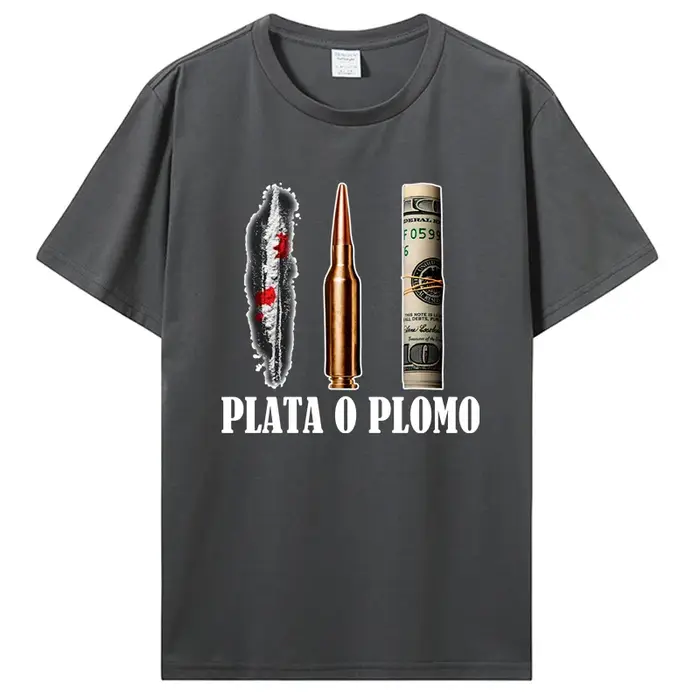 T-shirt pour homme, couleur argent ou plomb, EL Patron