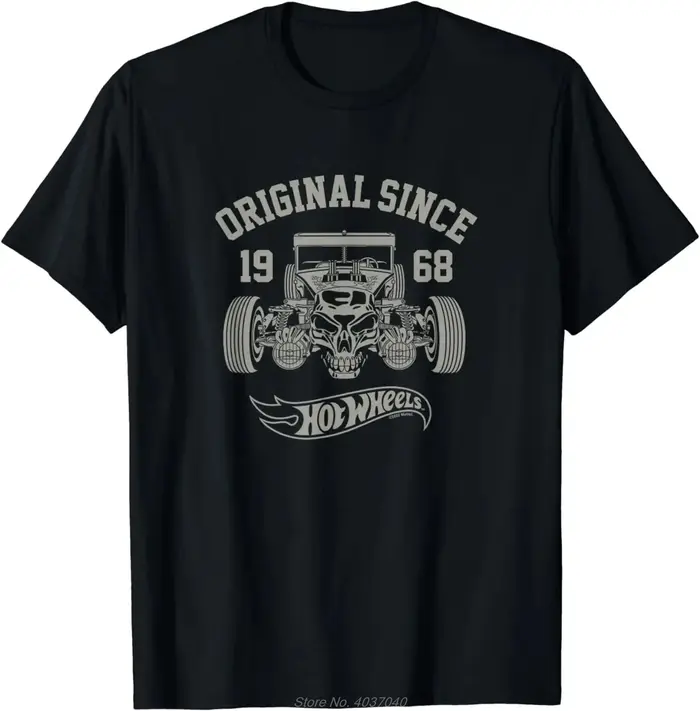 Hauts d'été hommes vêtements Hot Wheels-Original depuis 1968 T-shirt mode Hip Hop Streetwear surdimensionné