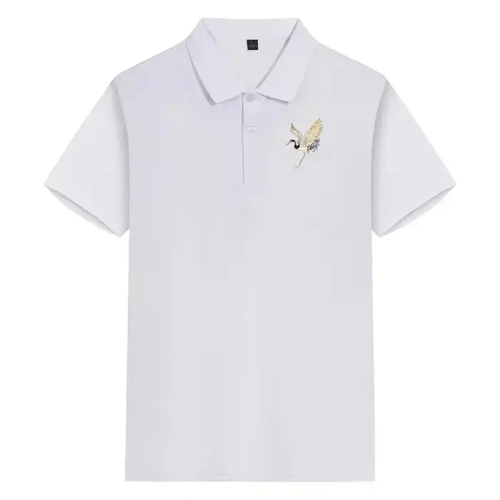 Polo à manches courtes pour homme avec broderie CraneTops