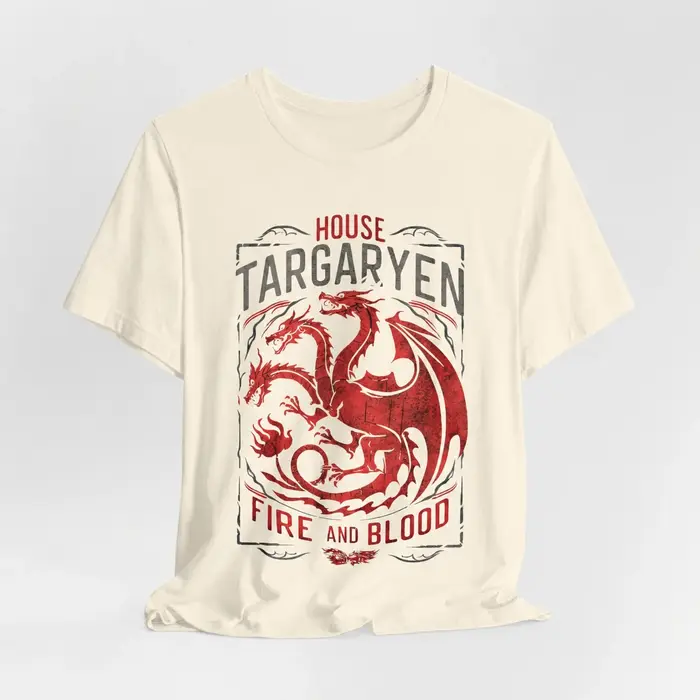 T-shirt House of The Dragon, Fire and Blood House Targaryen Team, vêtements pour hommes, t-shirt en 