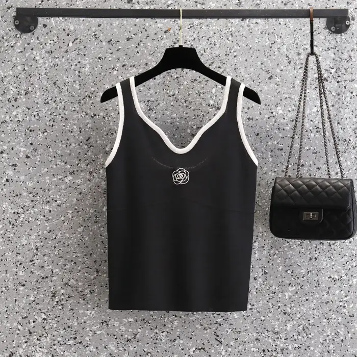 T-shirt sans manches à fleurs blanches pour femmes, pull d'aviation skinny, précieux, décontracté, à