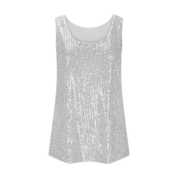 Débardeurs à paillettes or et argent pour femme