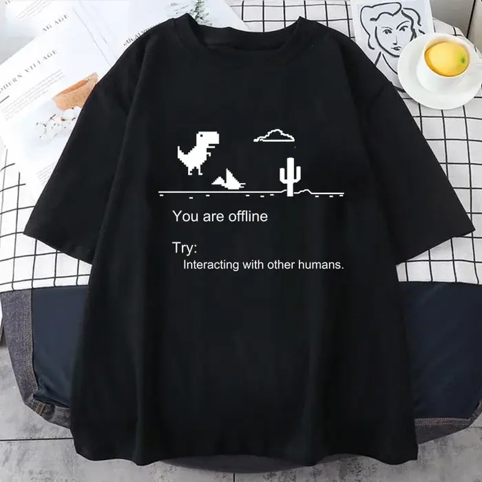 2025 T-shirts pour hommes imprimé dinosaure Cactus hauts drôles été coton T-shirt pour hommes décont