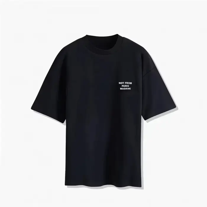 T-shirt d'été noir à manches courtes Paris 2026 – Style décontracté, col rond, imprimé, coupe ample,