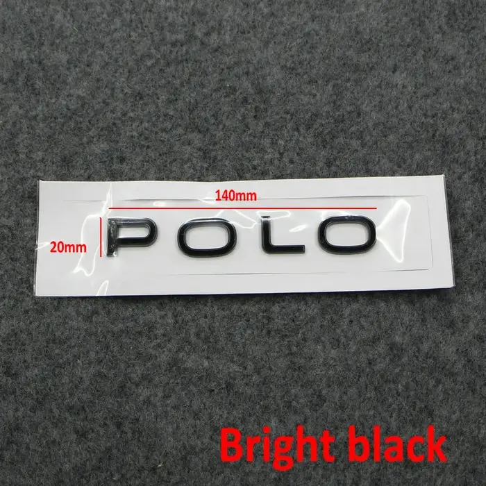 Appliquer au NOUVEAU Polo Marque arrière Étiquette de bagage Logo lettré Noir brillant