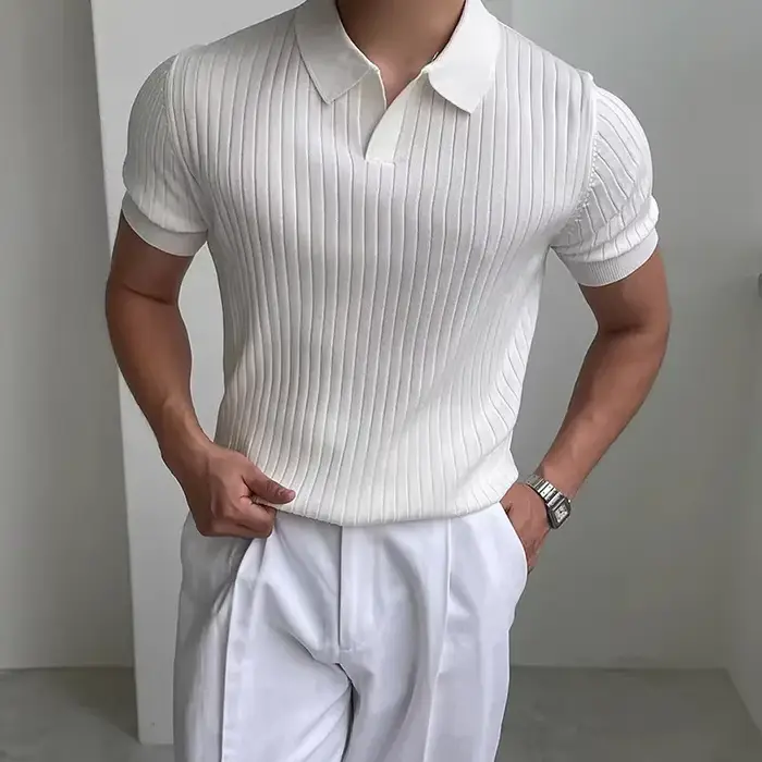 Polo de golf slim fit pour homme, été, sport, loisirs, tendance, col ouvert, séchage rapide, respira