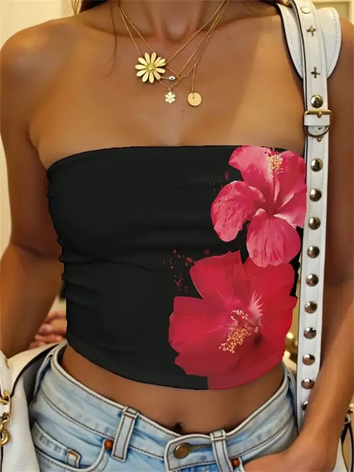 Haut tubulaire imprimé Floral pour femmes