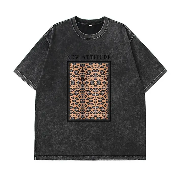Hirsionsan-T-shirt Délavé à l'Acide pour Femme