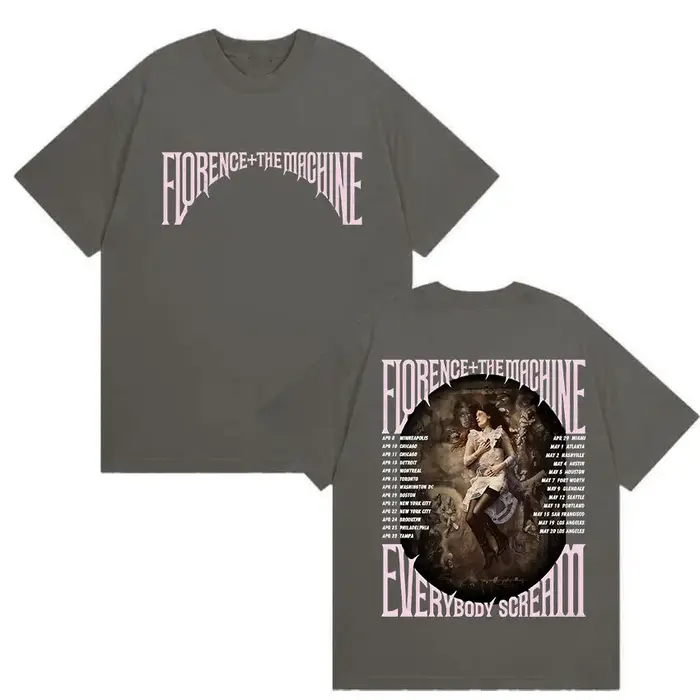 Florence + The Machine Everybody Scream Tour 2026 T-shirt graphique pour hommes et femmes