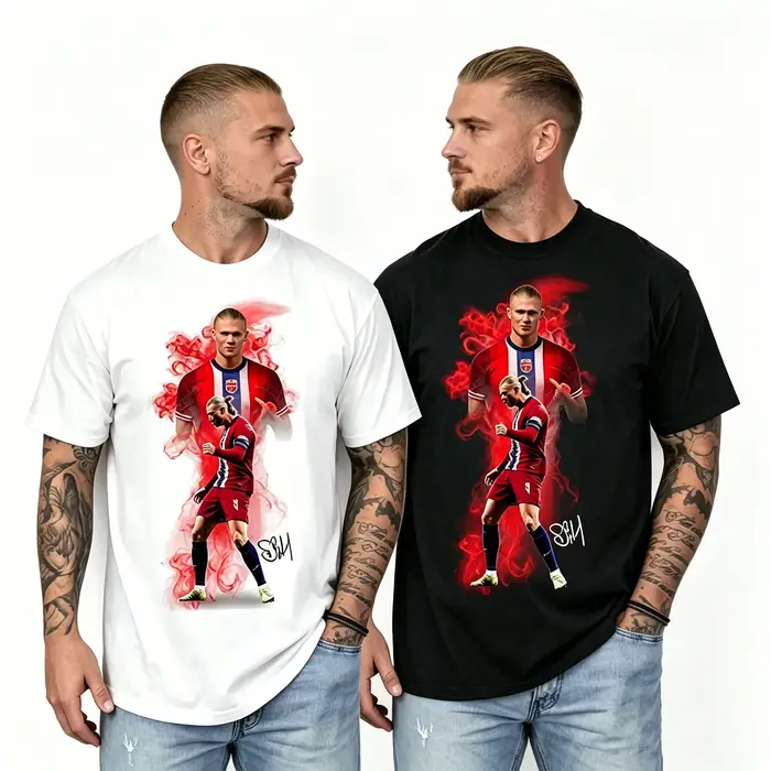 T-shirt avec portrait signature Erling Haaland