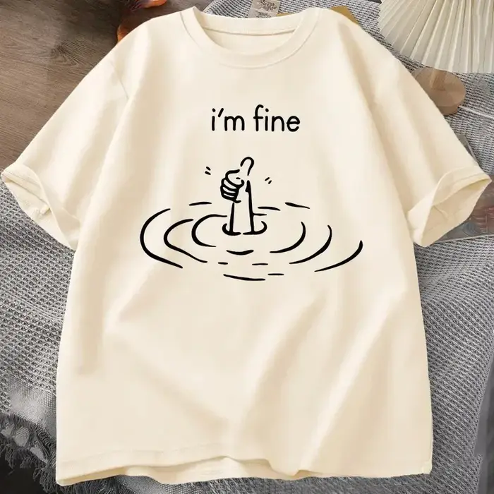 T-shirt imprimé Im Fine Back pour femmes