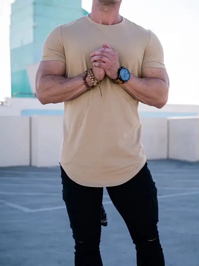 T-shirt de Fitness musculaire été hommes athloisir entraînement à manches courtes