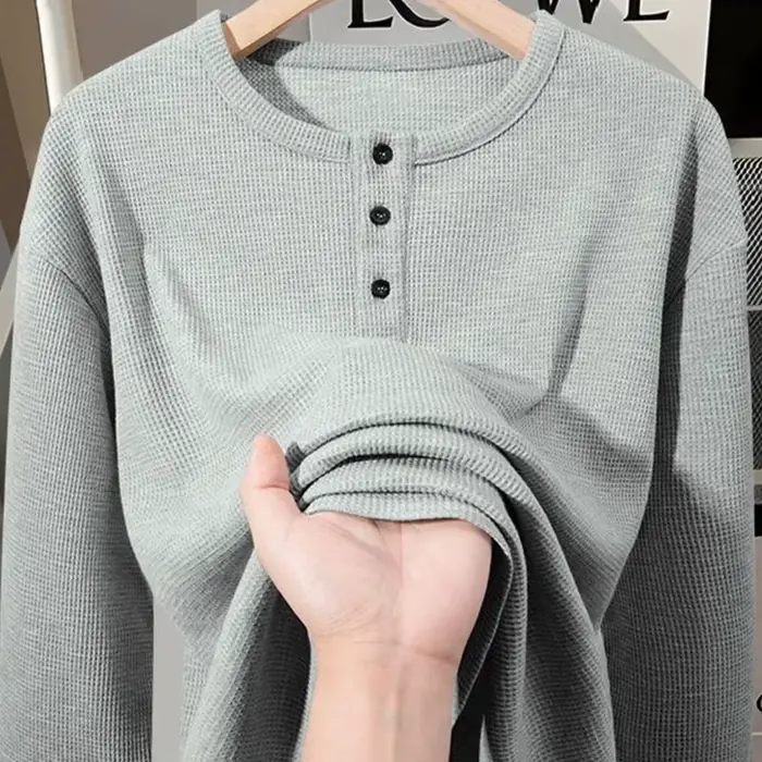 T-shirt à col Henry pour homme