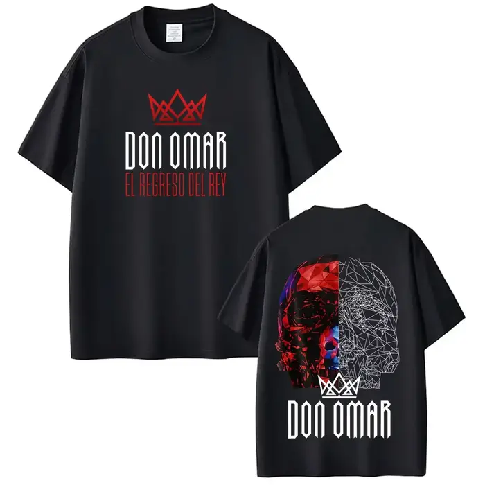 T-shirts imprimés du rappeur Don Omar The Last King Tour 2026, pour hommes et femmes, Vintage, à man