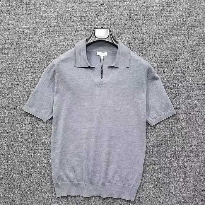 Polo à manches courtes à col en V pour hommes