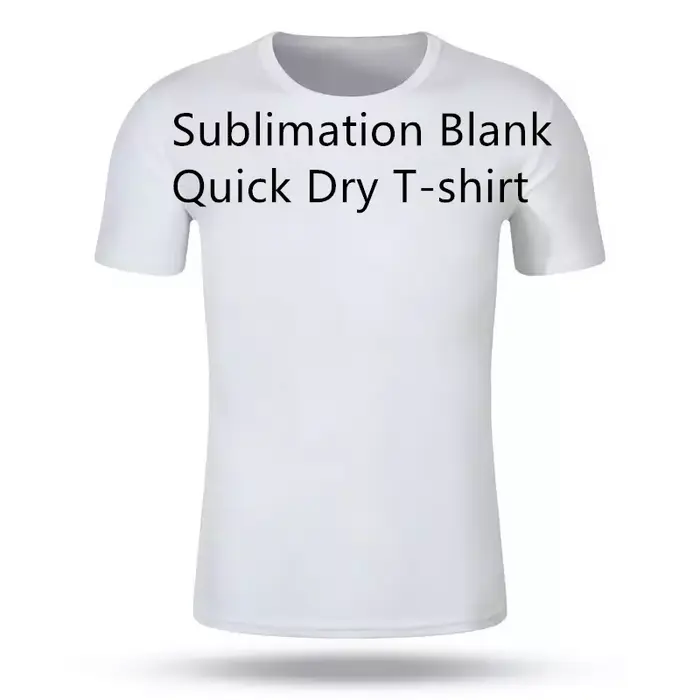 Sublimation blanc séchage rapide T-shirt été homme unisexe col rond manches courtes