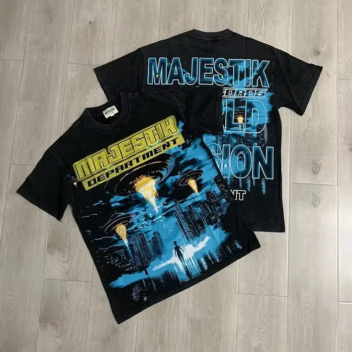 T-shirt en tissu éponge MAJESTIK 280g avec strass