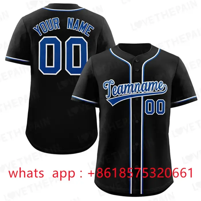 Maillot de baseball brodé personnalisé pour homme