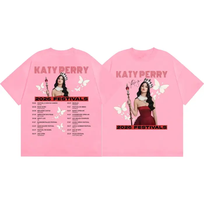 T-shirt Katy Perry 2026 Fastivals Tour Merch pour hommes et femmes